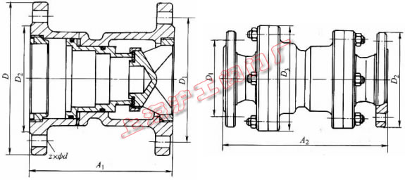Y43X-10T��Y43X-16T ��ȫ�~����ʽ�p���y���μ��Y(ji��)��(g��u)�ߴ�ʾ��D