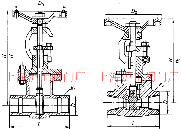 Z11H��Z11Y �� PN25~PN160 ��ƃ�(n��i)�ݼyШʽ�l�y���μ��Y(ji��)��(g��u)�ߴ�ʾ��D