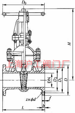 Z40H��Z40Y��Z40W �� PN16��PN25 ���Шʽ�l�y���μ��Y(ji��)��(g��u)�ߴ�ʾ��D
