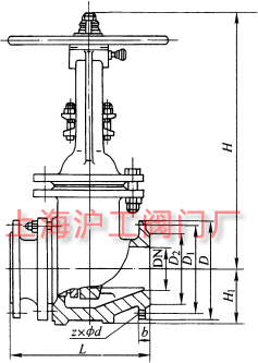 PZ41H��PZ941H �� PN16~PN63 ��ĥ�����y��Ҫ���μ��Y(ji��)��(g��u)�ߴ�ʾ��D