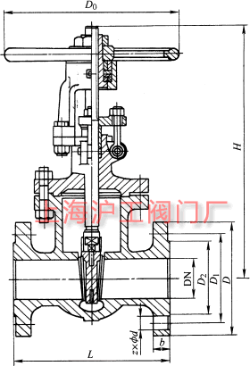 Z41H��Z41Y �� 150(Lb)~600(Lb) ���Шʽ�l�y��Ҫ���μ��Y(ji��)��(g��u)�ߴ�ʾ��D