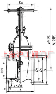 Z44T��Z44W��Z44H �� PN10��PN16 �F��ƽ��ʽ�p�l���l�y��Ҫ���μ��Y(ji��)��(g��u)�ߴ�ʾ��D