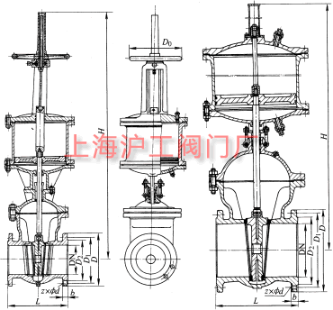 Z6s41H��Z6s41Y��Z6s41F �� PN16~PN63 ��ӎ��ք�Шʽ�l�y��Ҫ���μ��Y(ji��)��(g��u)�ߴ�ʾ��D