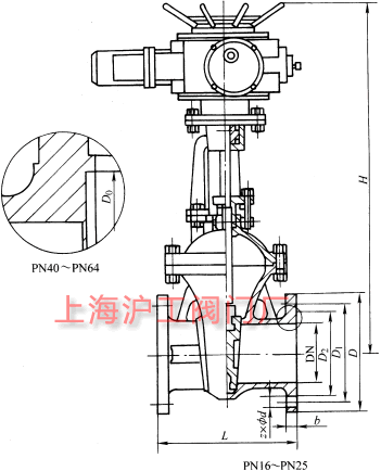 Z941H��Z941Y��Z941W �� PN16~PN63 늄�(d��ng)Шʽ�l�y��Ҫ���μ��Y(ji��)��(g��u)�ߴ�ʾ��D